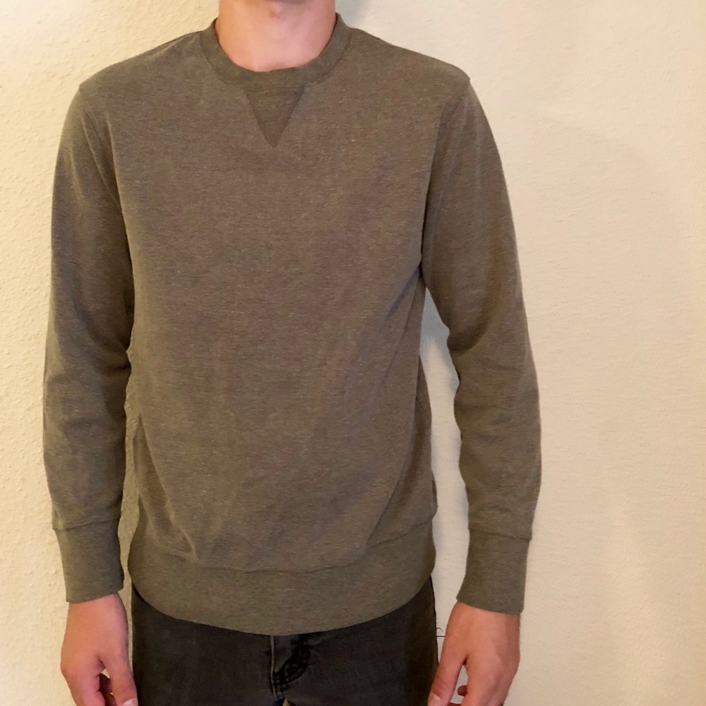 Merona Gray/Green Crewneck Sweatshirt